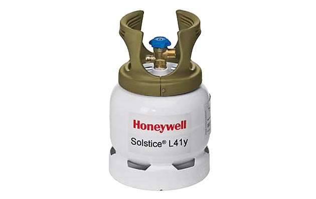 Cilindro do gás refrigerante à base de HFO Solstice L41y desenvolvido pela Honeywell