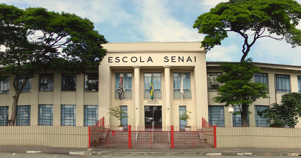 Fachada do Senai Oscar Rodrigues Alves, escola especializada em refrigeração e ar condicionado localizada no Ipiranga, na zona sul de São Paulo
